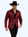 Men's Slim Fit Western Blazer Sport Coats Burgundy Sacos Vaqueros Para Hombre