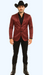 Men's Slim Fit Western Blazer Sport Coats Burgundy Sacos Vaqueros Para Hombre