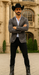 Men's Slim Fit Western Blazer Sport Coats Charcoal Sacos Vaqueros Para Hombre