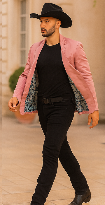 Men's Slim Fit Western Blazer Sport Coats Mauve Sacos Vaqueros Para Hombre