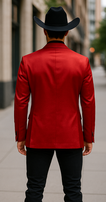 Men's Slim Fit Western Blazer Sport Coats Red Sacos Vaqueros Para Hombre