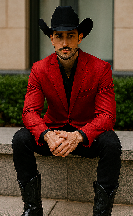 Men's Slim Fit Western Blazer Sport Coats Red Sacos Vaqueros Para Hombre