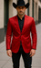 Men's Slim Fit Western Blazer Sport Coats Red Sacos Vaqueros Para Hombre