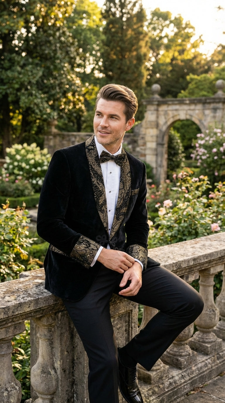 men-s-smoking-jacket-black-and-gold-embroidered-tuxedo