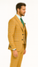 Men’s Stylish Plaid Wedding Suit – Yellow 3-Piece Ensemble