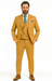 Men’s Stylish Plaid Wedding Suit – Yellow 3-Piece Ensemble