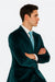Men’s Designer Teal Velvet Suit – Slim Fit Peak Lapel 2-Piece by Tazzio