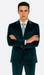 Men’s Designer Teal Velvet Suit – Slim Fit Peak Lapel 2-Piece by Tazzio