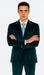 Men’s Designer Teal Velvet Suit – Slim Fit Peak Lapel 2-Piece by Tazzio