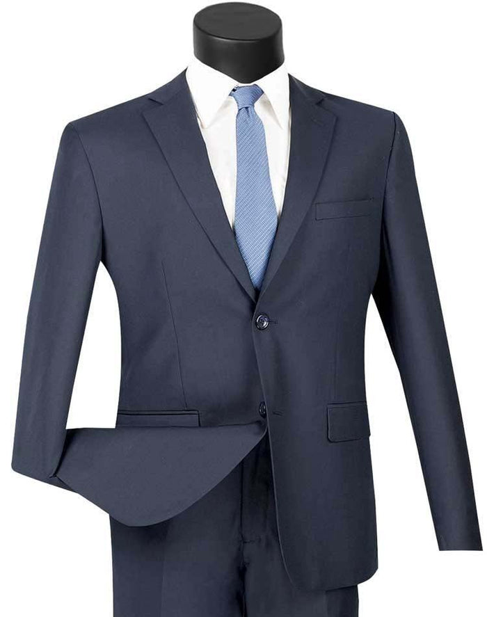Men's Ultra Slim Fit suit 2 Piece-color Navy - Image 2