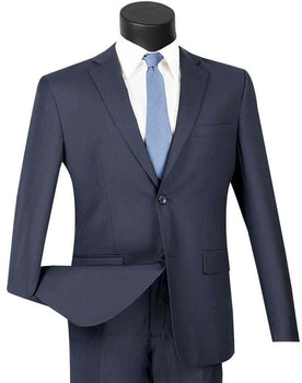 Men's Ultra Slim Fit suit 2 Piece-color Navy - Image 2