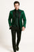 Men Shiny Satin Wedding Suits 2 Pieces Emerald Green Tuxedos Jacket + Pants + Bowtie - Slim Fitted