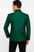 Men Shiny Satin Wedding Suits 2 Pieces Emerald Green Tuxedos Jacket + Pants + Bowtie - Slim Fitted