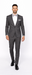 Men’s Slim Fit Charcoal Plaid Suit by Rossiman Rossi – 1-Button Jacket & Tapered Pants