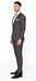 Men’s Slim Fit Charcoal Plaid Suit by Rossiman Rossi – 1-Button Jacket & Tapered Pants