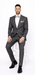 Men’s Slim Fit Charcoal Plaid Suit by Rossiman Rossi – 1-Button Jacket & Tapered Pants