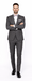 Men’s Slim Fit Charcoal Plaid Suit by Rossiman Rossi – 1-Button Jacket & Tapered Pants