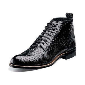Men Stacy Adams Madison Boot High Top Anaconda Print Leather 00057-001 Black