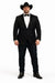 Men Two Toned Full Lapel Shawl Black Tuxedos wool Fabric Suits