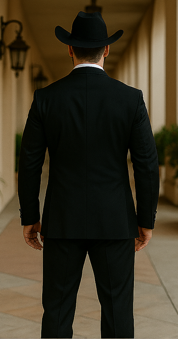 Men Two Toned Full Lapel Shawl Black Tuxedos wool Fabric Suits
