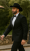 Men Two Toned Full Lapel Shawl Black Tuxedos wool Fabric Suits