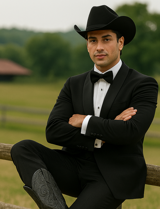 Men Two Toned Full Lapel Shawl Black Tuxedos wool Fabric Suits