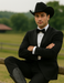 Men Two Toned Full Lapel Shawl Black Tuxedos wool Fabric Suits