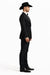 Men Two Toned Full Lapel Shawl Black Tuxedos wool Fabric Suits