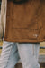 Mens Western Cowboy Long Coat – Brown Faux Suede Frontier Style Jacket