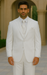 Men's 2 or 3 buttons 3 Piece Snow White Three Piece Vested Suit  Pleated Pants Side Vent