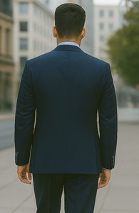 Men's 3 Piece Dark Navy Blue Suit For Men Three Piece Vested Suit