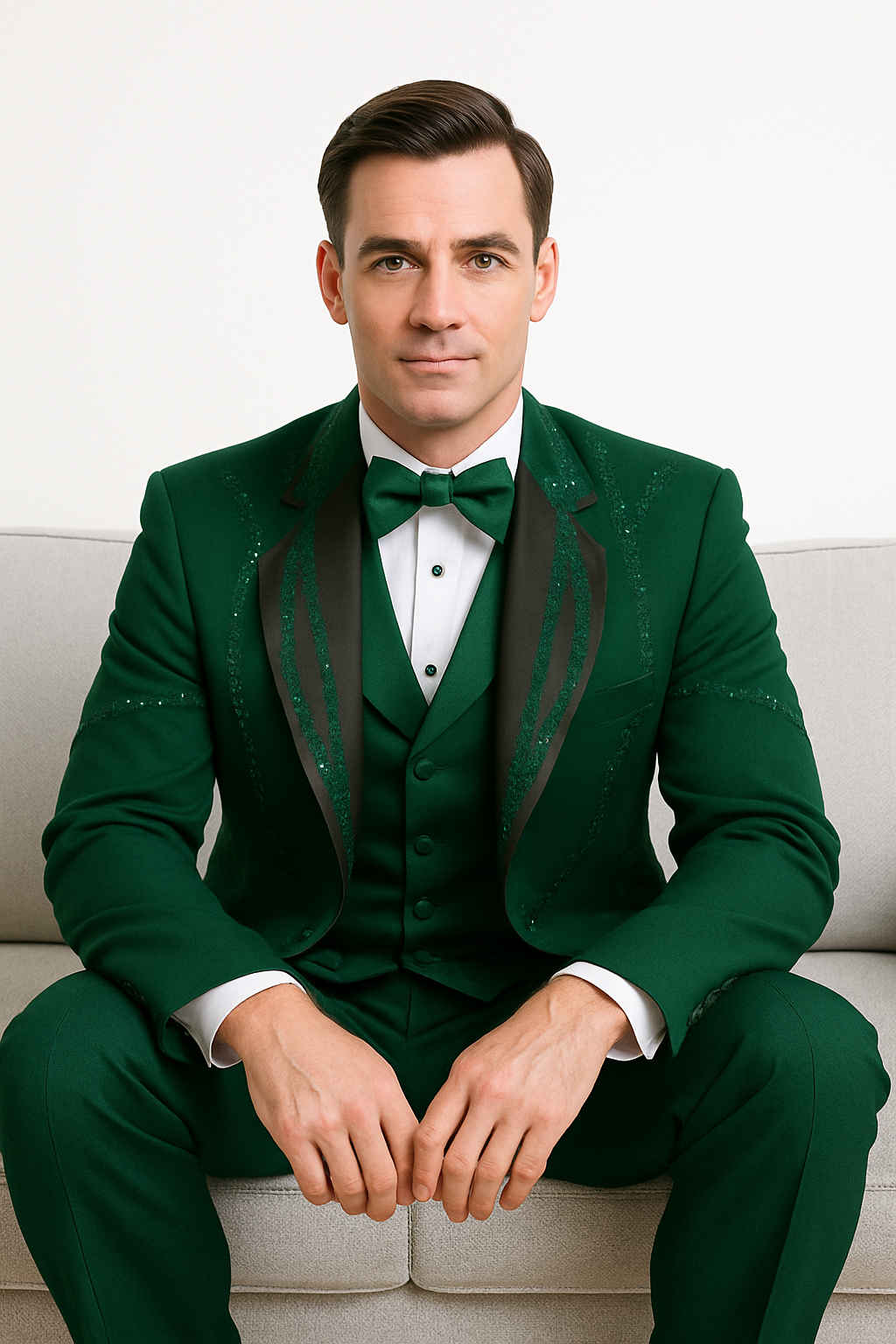 Hunter Green Italian Wool 3-Piece Modern Fit Tuxedo - Image 7