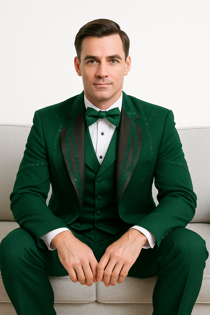 Hunter Green Italian Wool 3-Piece Modern Fit Tuxedo - Image 7
