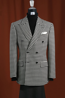 Men’s 100% Wool Houndstooth Blazer – Black and White Modern Fit