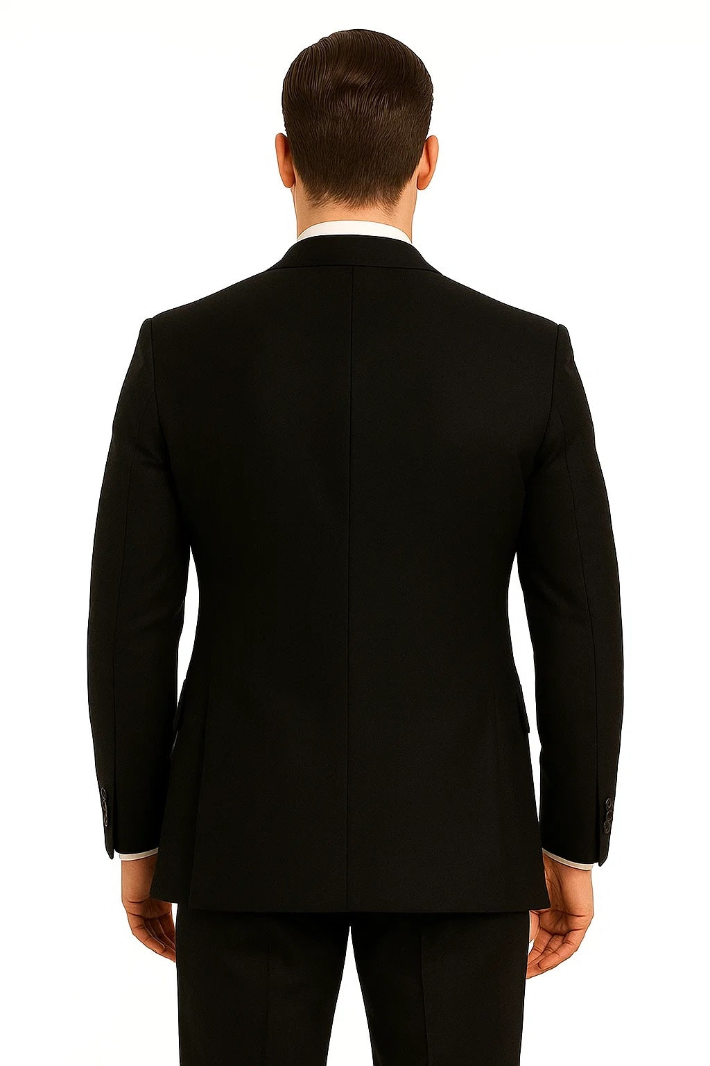 Men's Legend Tom Hardy Look Double Breasted Solid Black Suit - Image 2