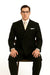 Men's Legend Tom Hardy Look Double Breasted Solid Black Suit