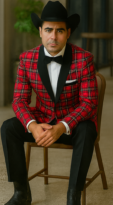 Men's Red Flap Besom Pocket Designer Fashion Dress Casual Blazer