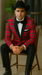 Men's Red Flap Besom Pocket Designer Fashion Dress Casual Blazer