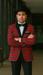 Men's Red Flap Besom Pocket Designer Fashion Dress Casual Blazer