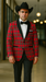 Men's Red Flap Besom Pocket Designer Fashion Dress Casual Blazer