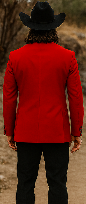 Men's Red  One Button Suit
