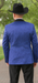 Men's Satin Shawl Lapel Blue 2 Buttons Floral Slim Fit Blazer Sport coat Paisley Royal Blue Tuxedo