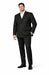 Men's Suit Double Breasted Black Peak Lapel