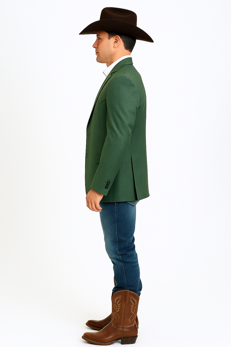 Western Blazer - Saco Para Hombre - Mens Double Button Western Green Blazer