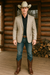 Western Blazer - Saco Para Hombre -Mens Double Button Western Taupe Blazer