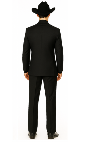 Mens 1 Button Peak Lapel in Grey Cowboy Suit - Country Wedding Suits - Image 2