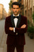 Mens 1 Button Shawl Lapel Velvet Tuxedo in burgundy