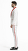 Mens 1 Button Shawl Lapel White And Hot Red Wedding / Prom Outfit Tuxedo Suit + White Pants & White Vest