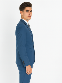 Mens 1 Button  Royal ~ Cobalt ~ Indigo ~ Bright Blue ~ Teal Blue Slim Fit Dress Suits for Men - Image 3
