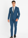 Mens 1 Button  Royal ~ Cobalt ~ Indigo ~ Bright Blue ~ Teal Blue Slim Fit Dress Suits for Men